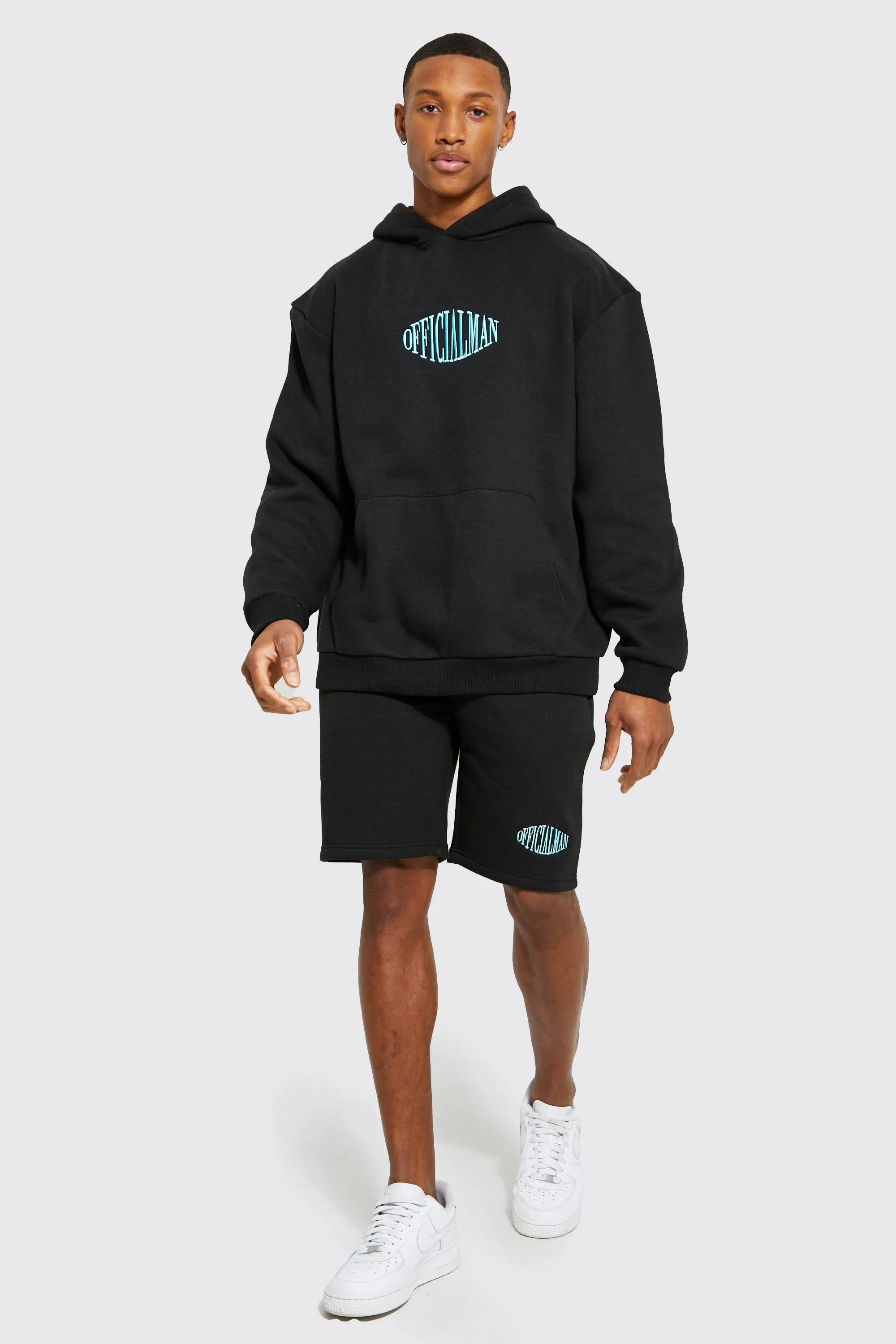 Oversized Official Man Hooded Short Tracksuit