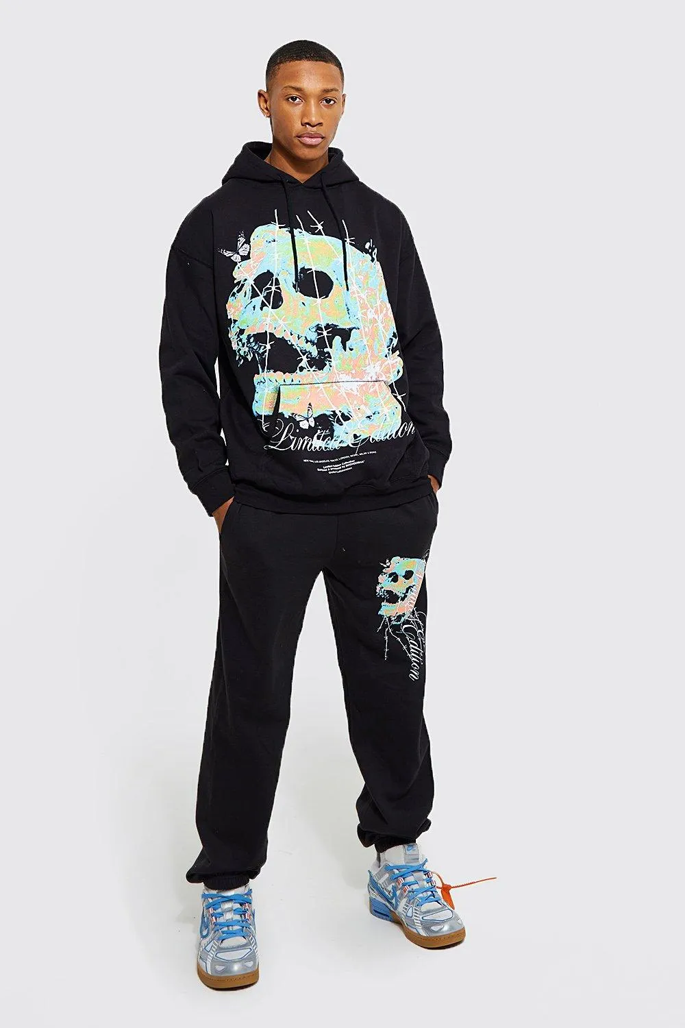 Oversized Skull Hooded Tracksuit