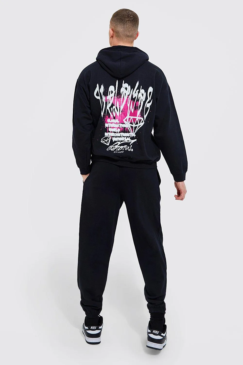 Oversized Worldwide Graphic Hooded Tracksuit