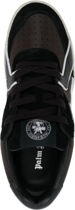 Palm Angels University panelled leather sneakers Black