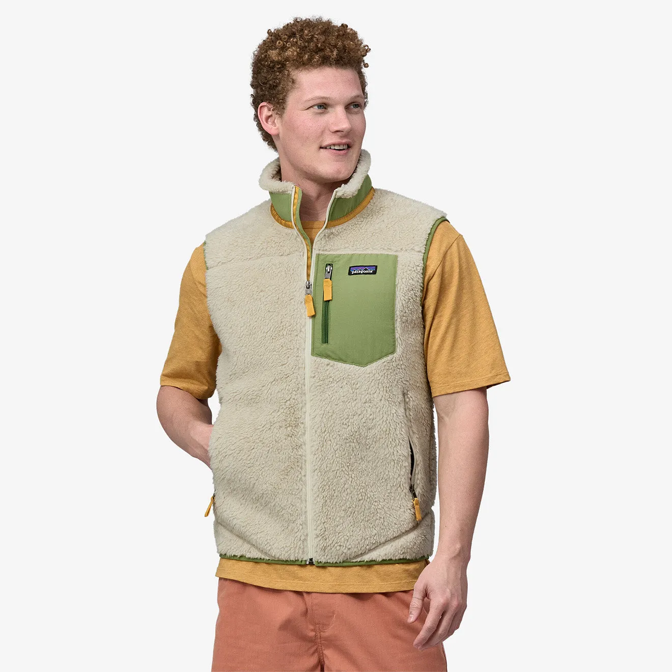 Patagonia Classic Retro-X Fleece Vest Dark Natural w/Buckhorn Green