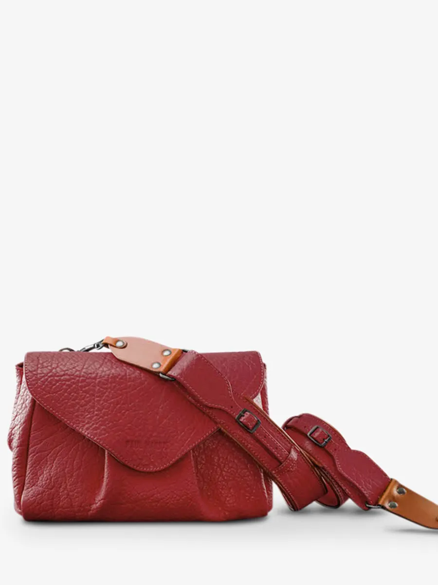 paulmarius leather shoulder bag Red - Suzon M Carmine Red | PAUL MARIUS