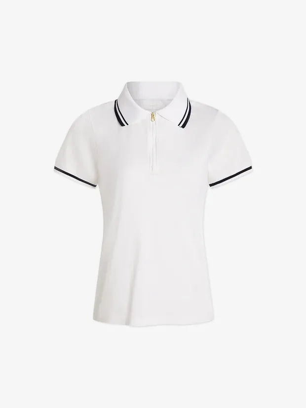 Penelope Performance Polo - White/Blue Nights