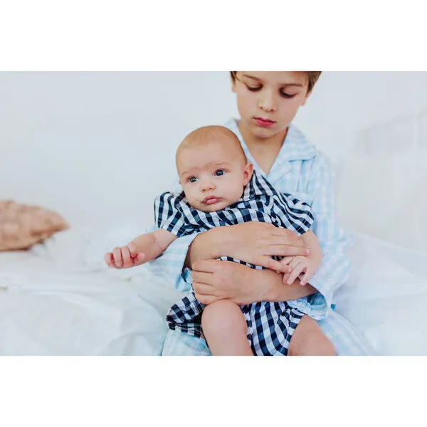 Petite Plume Navy Gingham Summer Romper