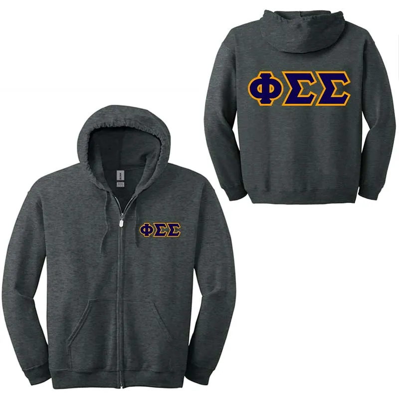 Phi Sigma Sigma Sorority Full-Zip Hoodie - G186 - TWILL