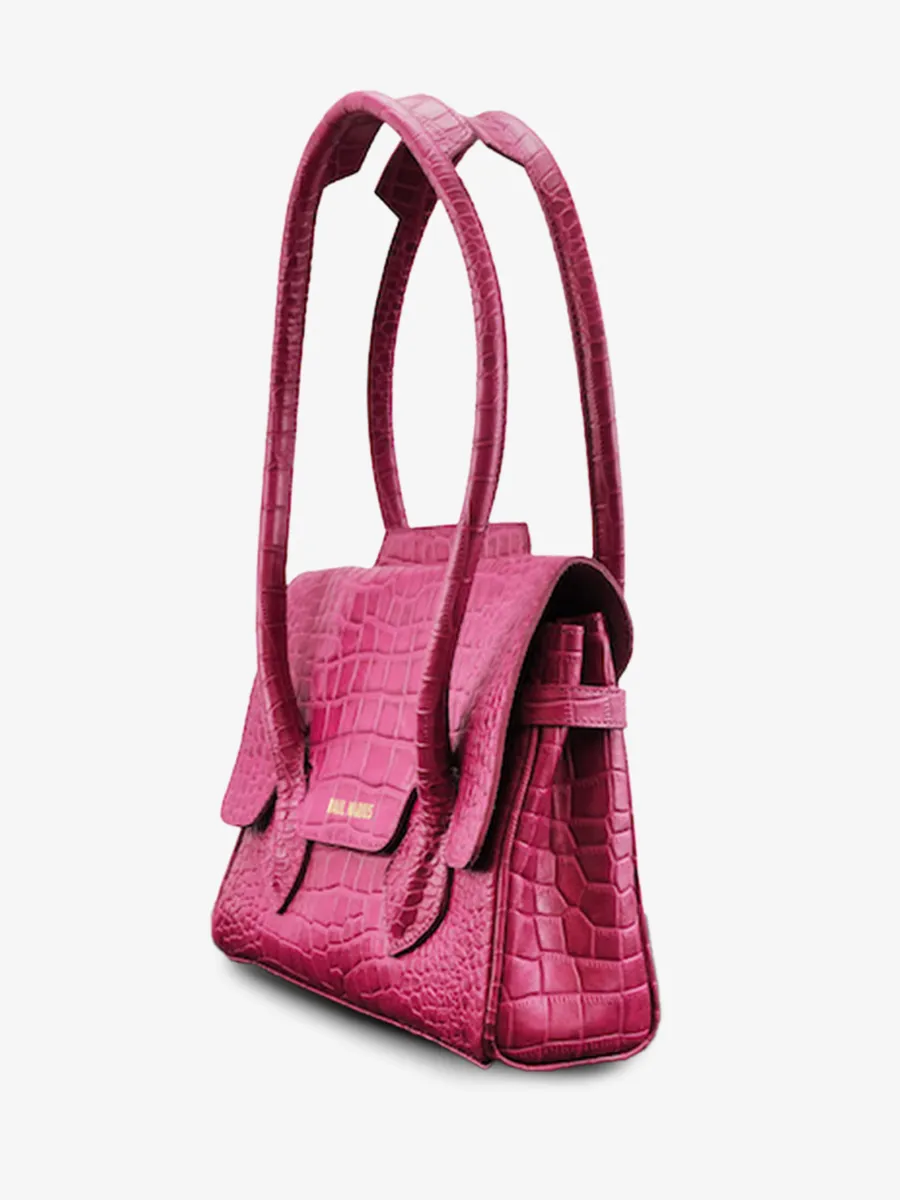 Pink Leather Handbag - Colette S Alligator Cocktail Tourmaline | PAUL MARIUS