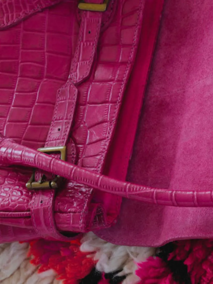 Pink Leather Handbag - Colette S Alligator Cocktail Tourmaline | PAUL MARIUS