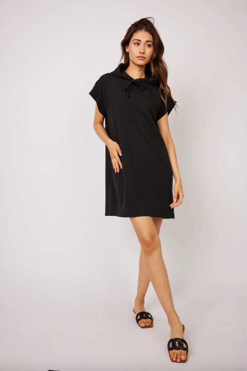 Pistache, Terry Cotton Hooded Dress  