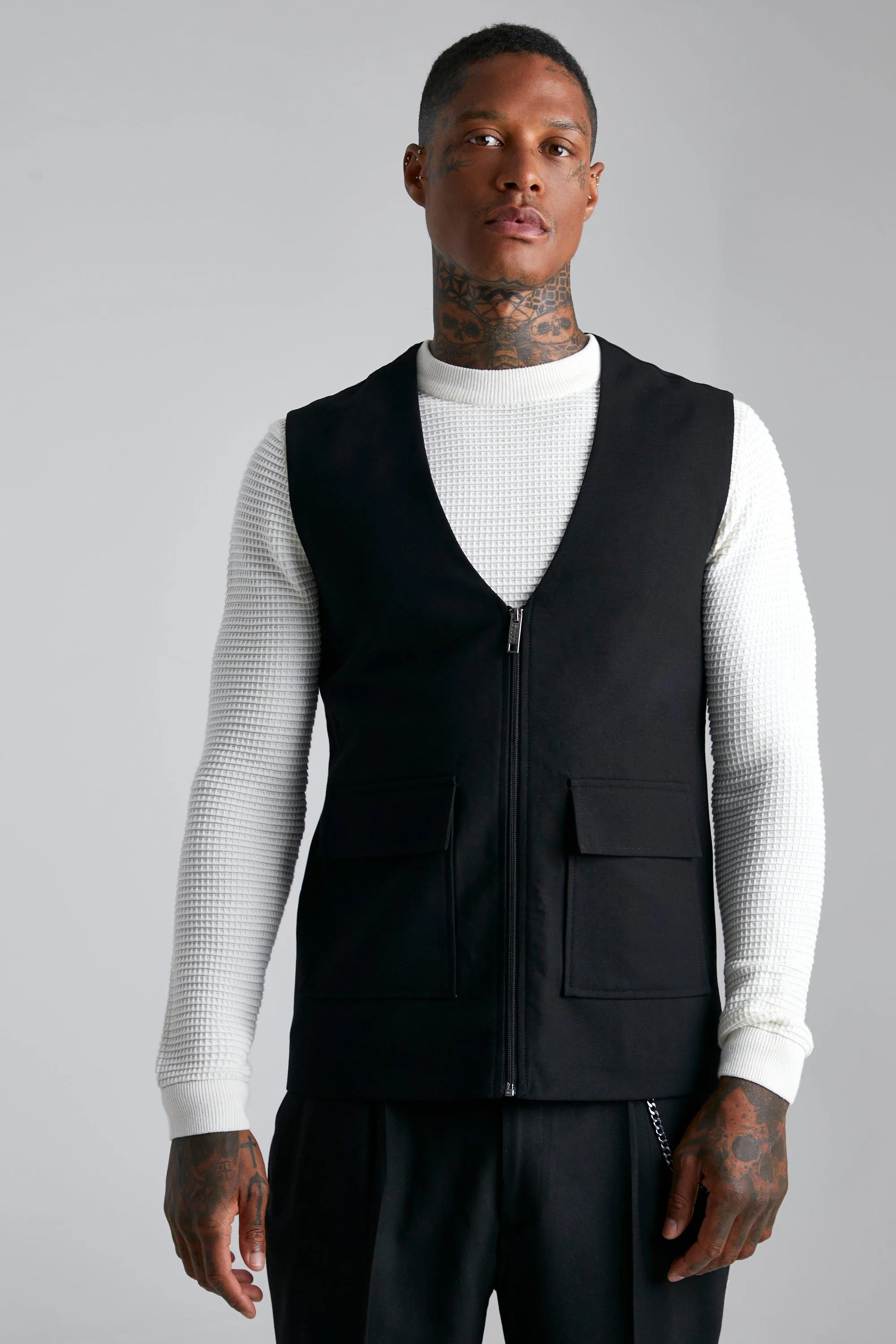 Plain Zip Through Waistcoat