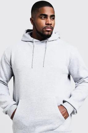 Plus Size Basic Over The Head Fleece Hoodie | boohooMAN UK