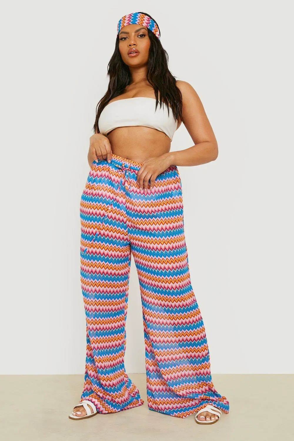 Plus Zig Zag Beach Trousers & Hairband Set