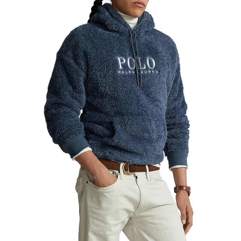 Polo Ralph Lauren Embroidered-Logo Pile Fleece Hoodie