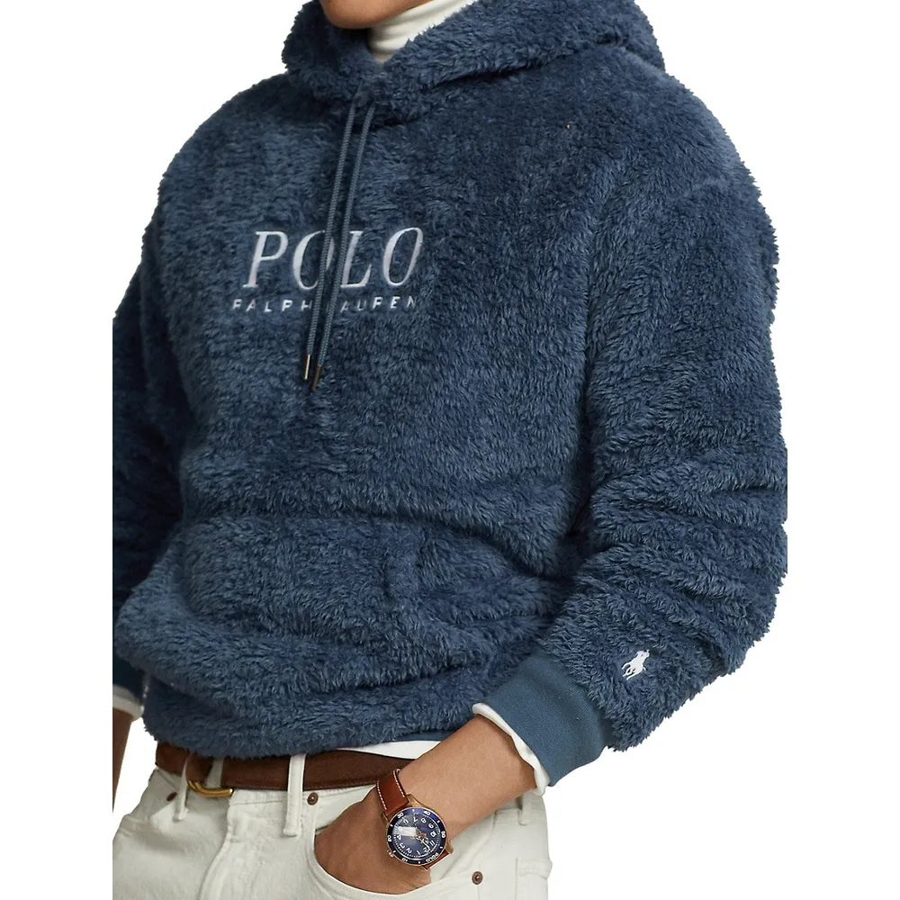 Polo Ralph Lauren Embroidered-Logo Pile Fleece Hoodie