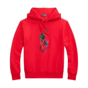 Polo Ralph Lauren The RL Fleece Plaid-Pony Hoodie (Red)