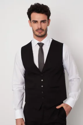 Polyviscose Man Waistcoat Black