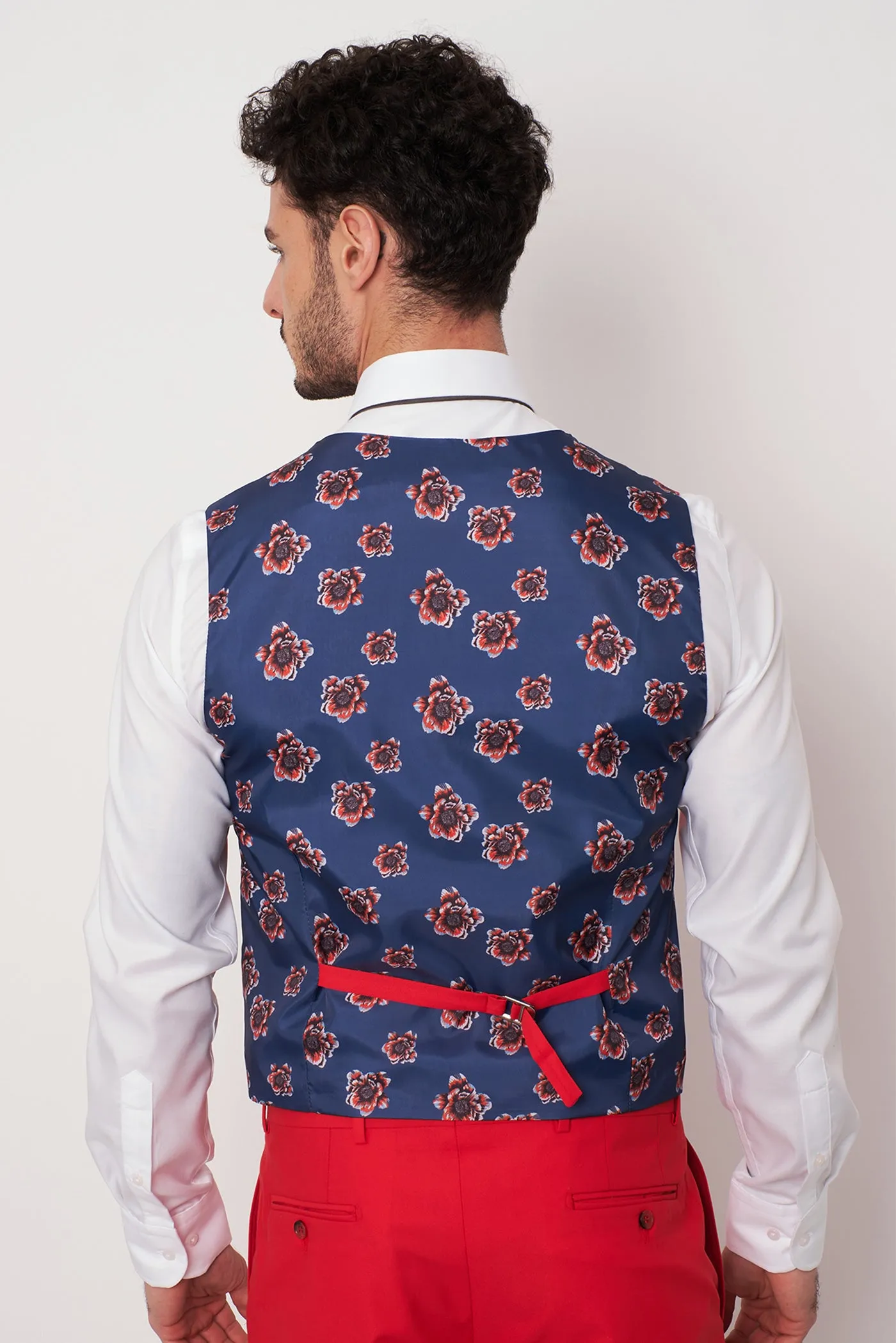 Polyviscose Man Waistcoat Red