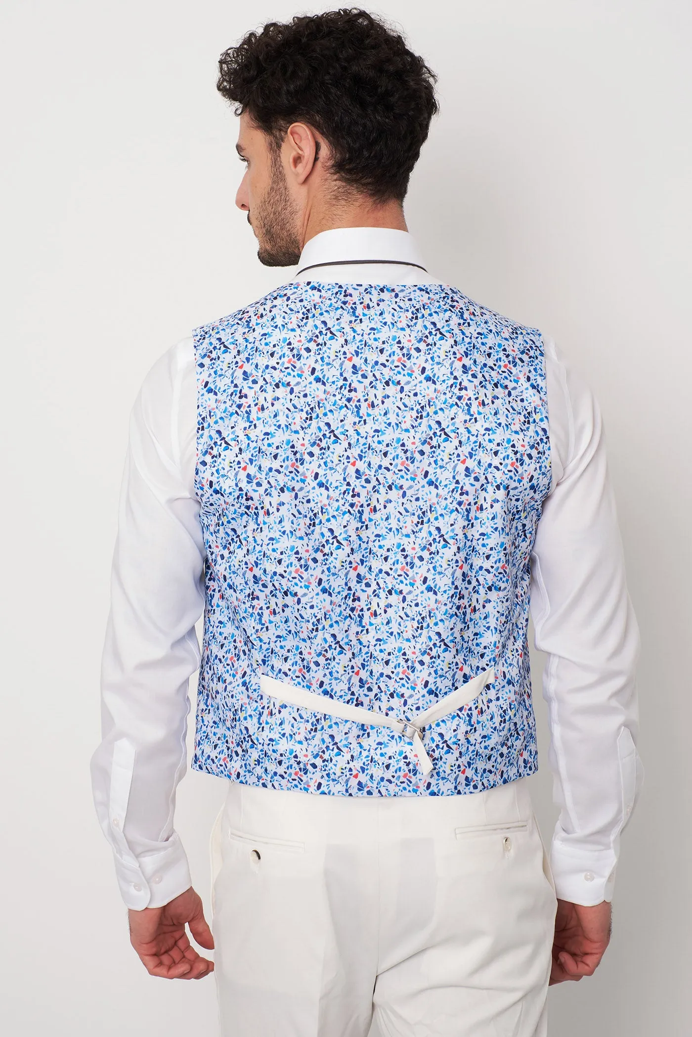 Polyviscose Man Waistcoat White