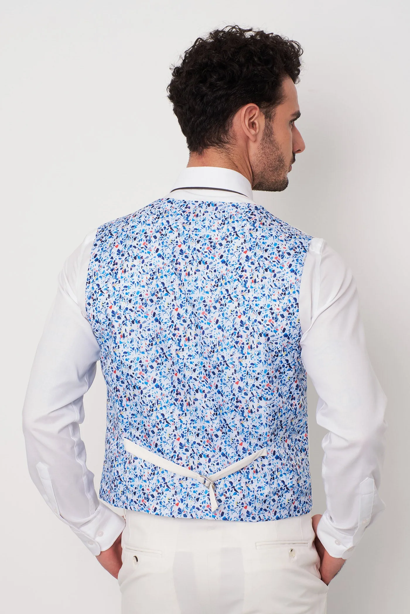 Polyviscose Man Waistcoat White