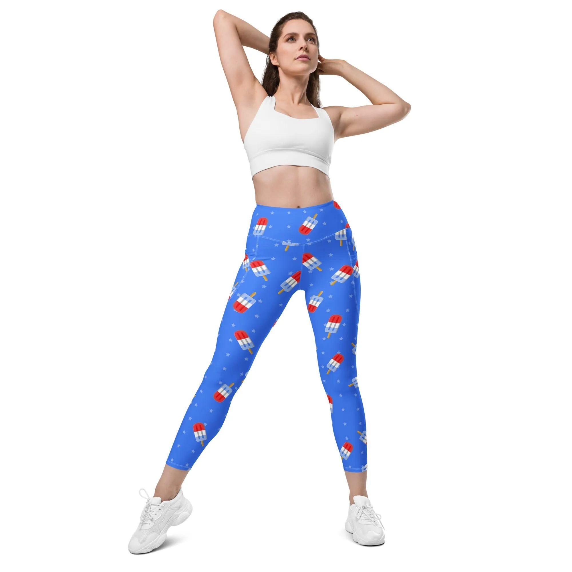 Popsicle Pattern Leggings With Pockets