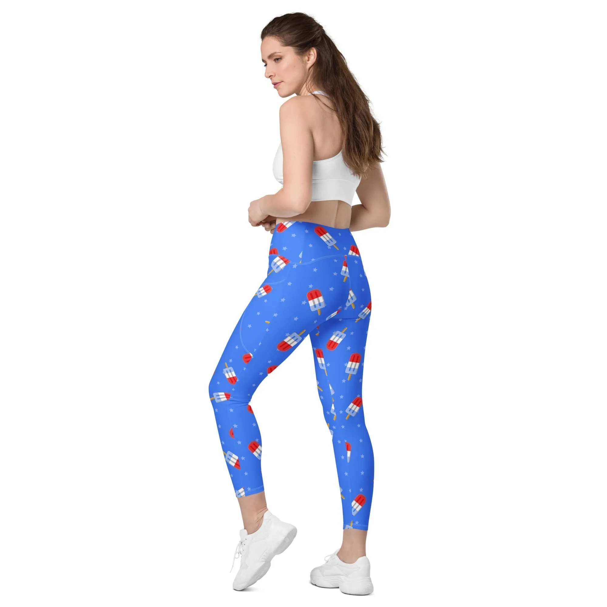 Popsicle Pattern Leggings With Pockets