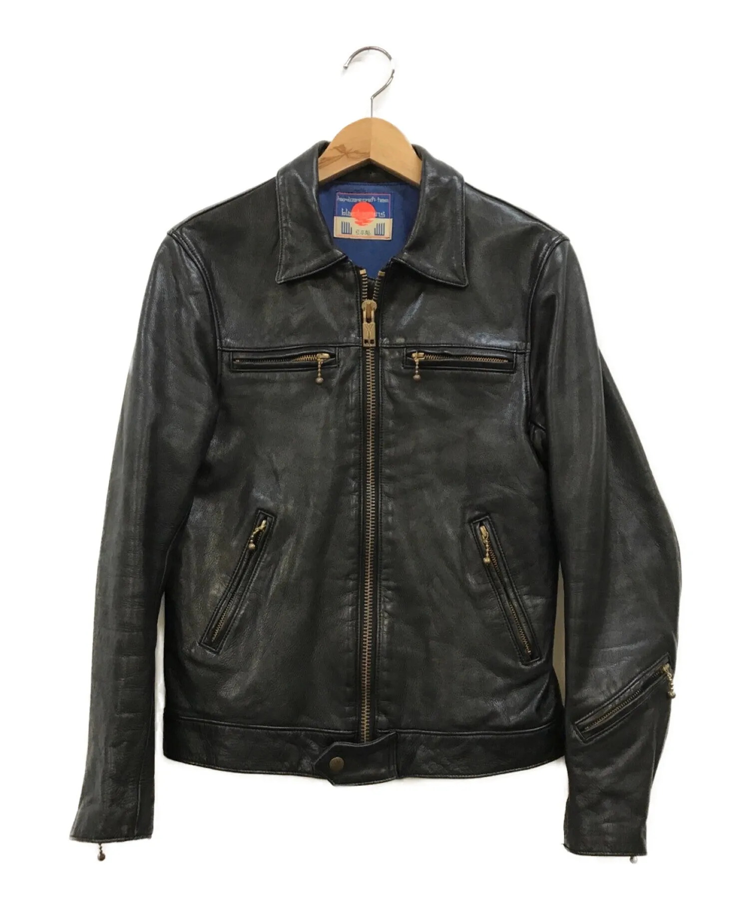 [Pre-owned] black means Cow Leather Jacket 945-66TJ09-5