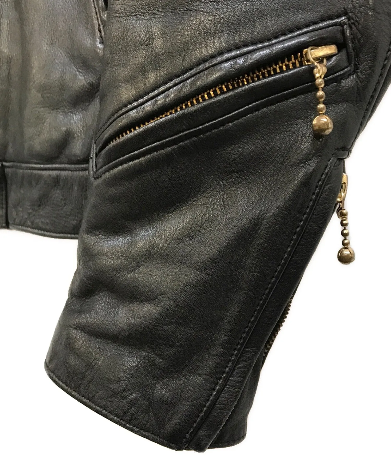 [Pre-owned] black means Cow Leather Jacket 945-66TJ09-5