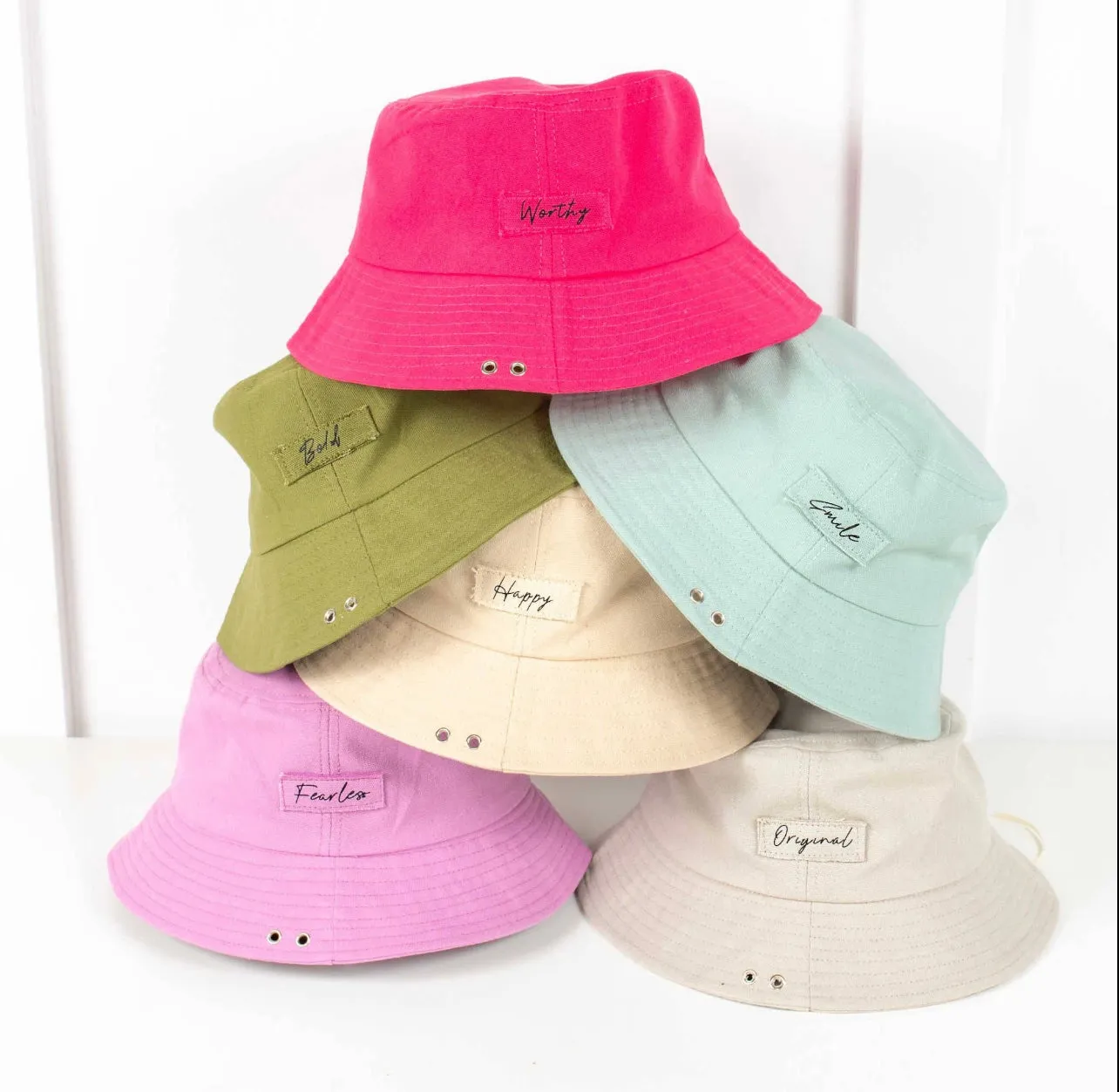 Pretty Simple Empowering Words Canvas Bucket Hat