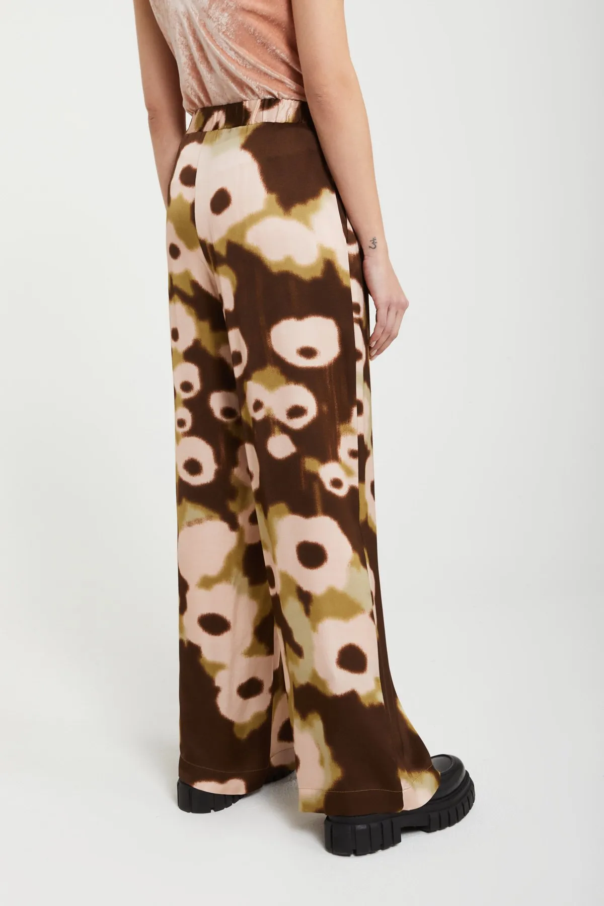 Printed viscose trousers