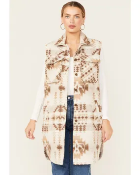 Product Name:  26 International Women's Southwestern Print Studded Long Vest