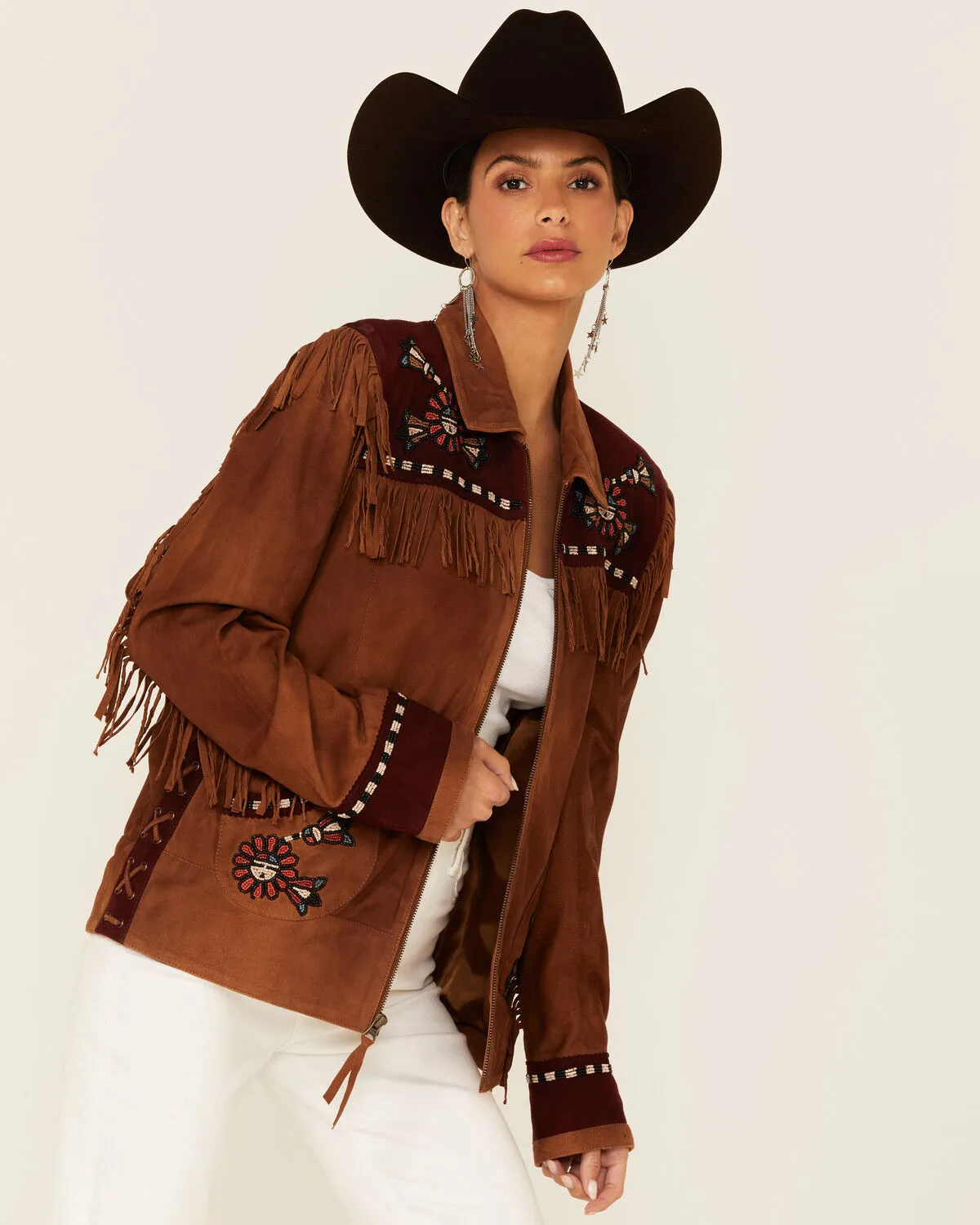 Product Name:  Double D Ranch Women's Sunitah Zip-Front Suede Jacket