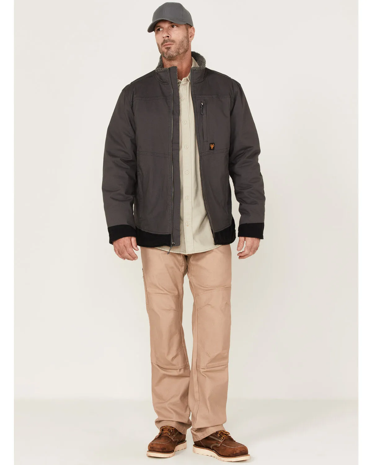 Product Name:  Hawx Men's Weather Ripstop Zip-Front Hooded Sherpa Work Jacket