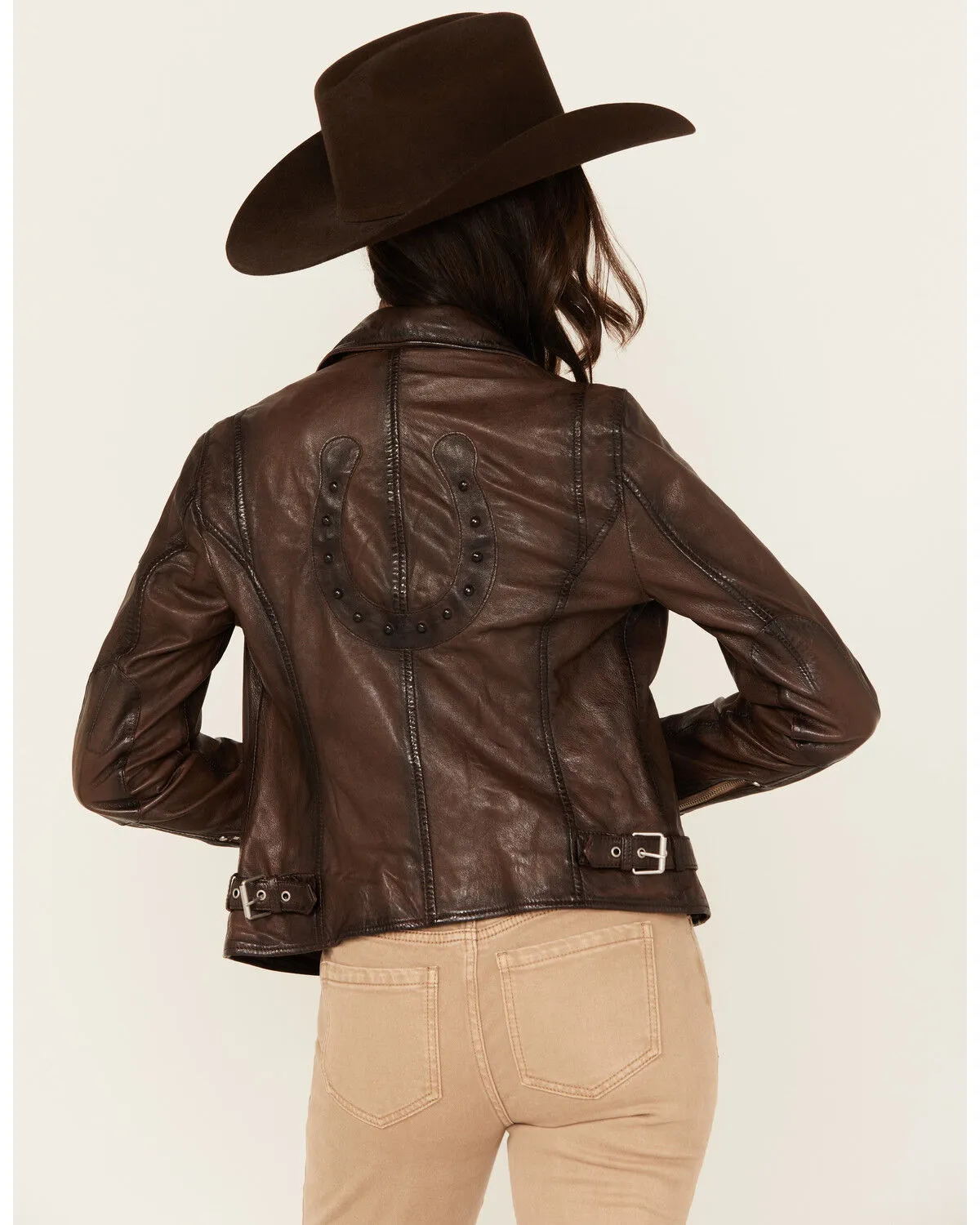 Product Name:  Mauritius Leather Women's Lucky Horseshoe Leather Jacket