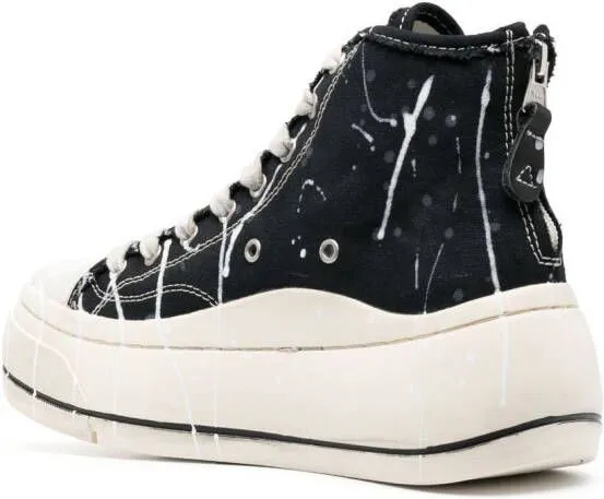 R13 Kurt paint-splatter sneakers Black