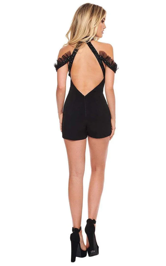 Rachel Allan Short Halter Homecoming Romper L1227