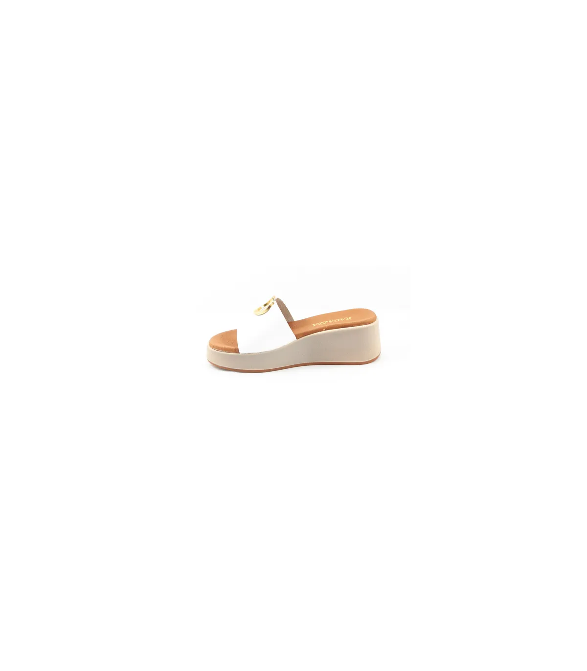 Ragazza Leather Platform Slipper- white 01135