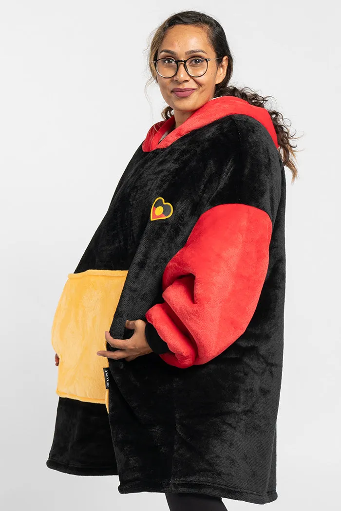 Raise The Flag Aboriginal Flag Oversized Hooded Blanket