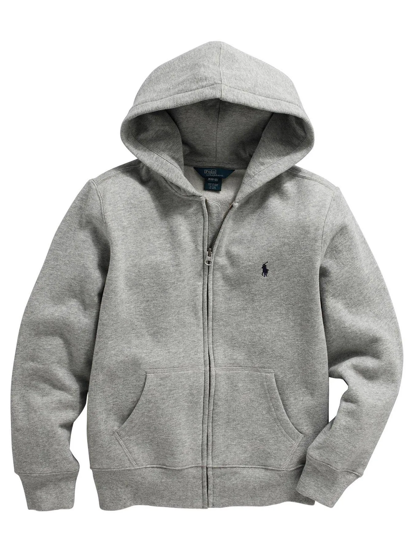 Ralph Lauren Boys Classic Zip Through Hoodie - Grey Marl