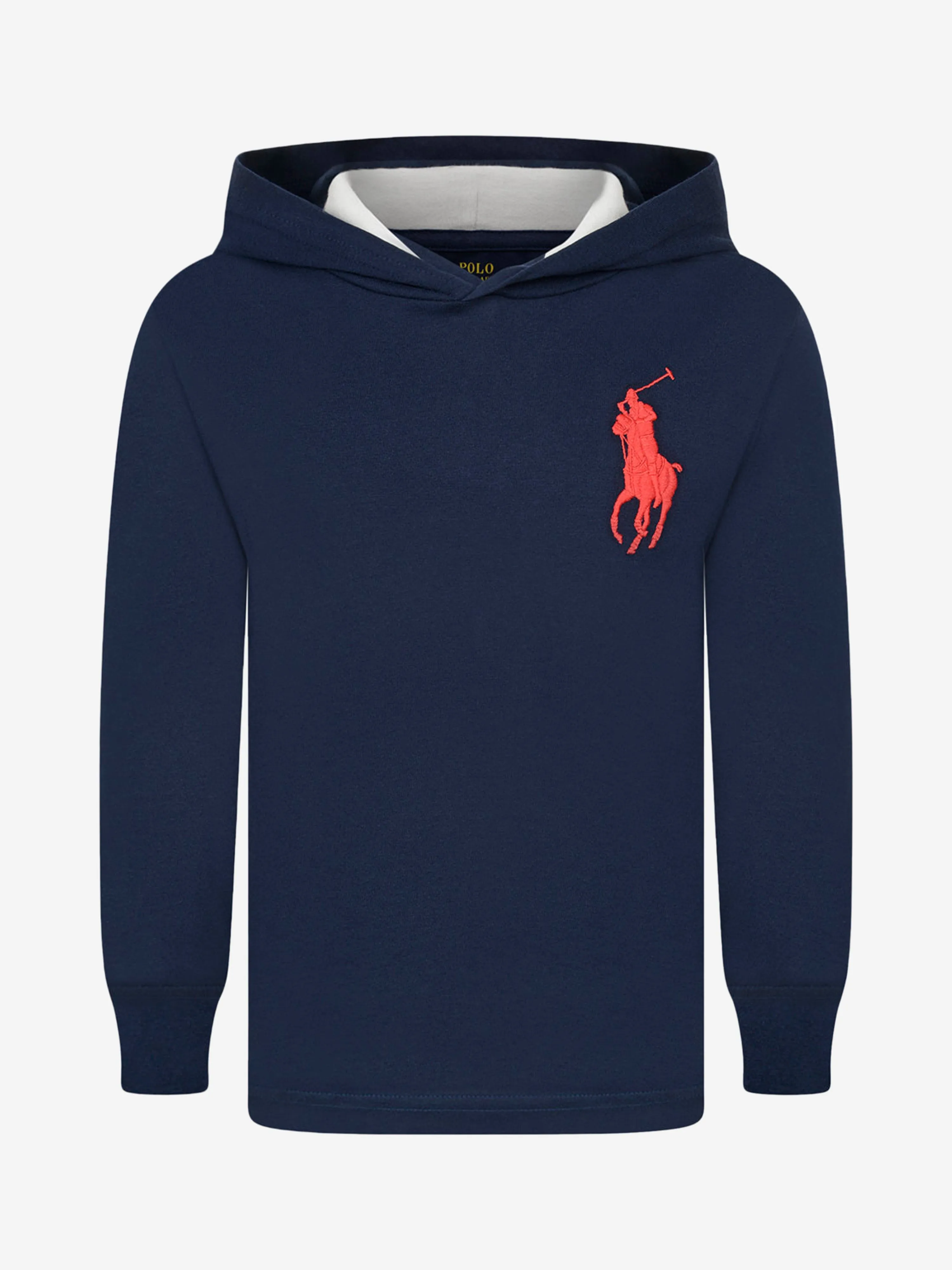 Ralph Lauren Boys Navy Cotton Jersey Hooded T-Shirt