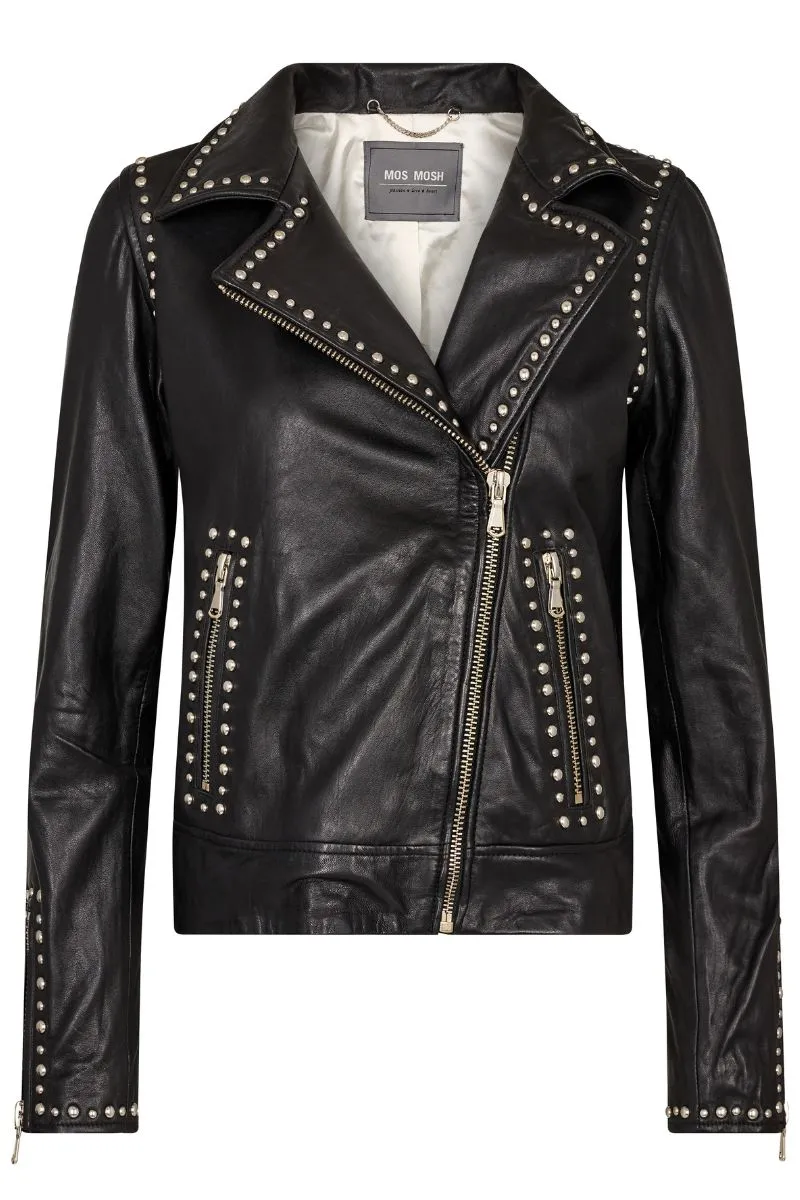 Rebel Leather Jacket | Black | Jakke fra Mos Mosh