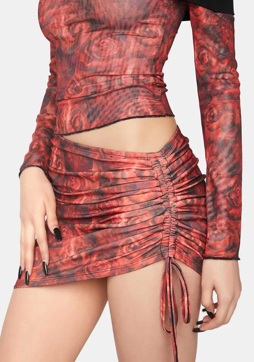 Red Rose Mini Skirt-