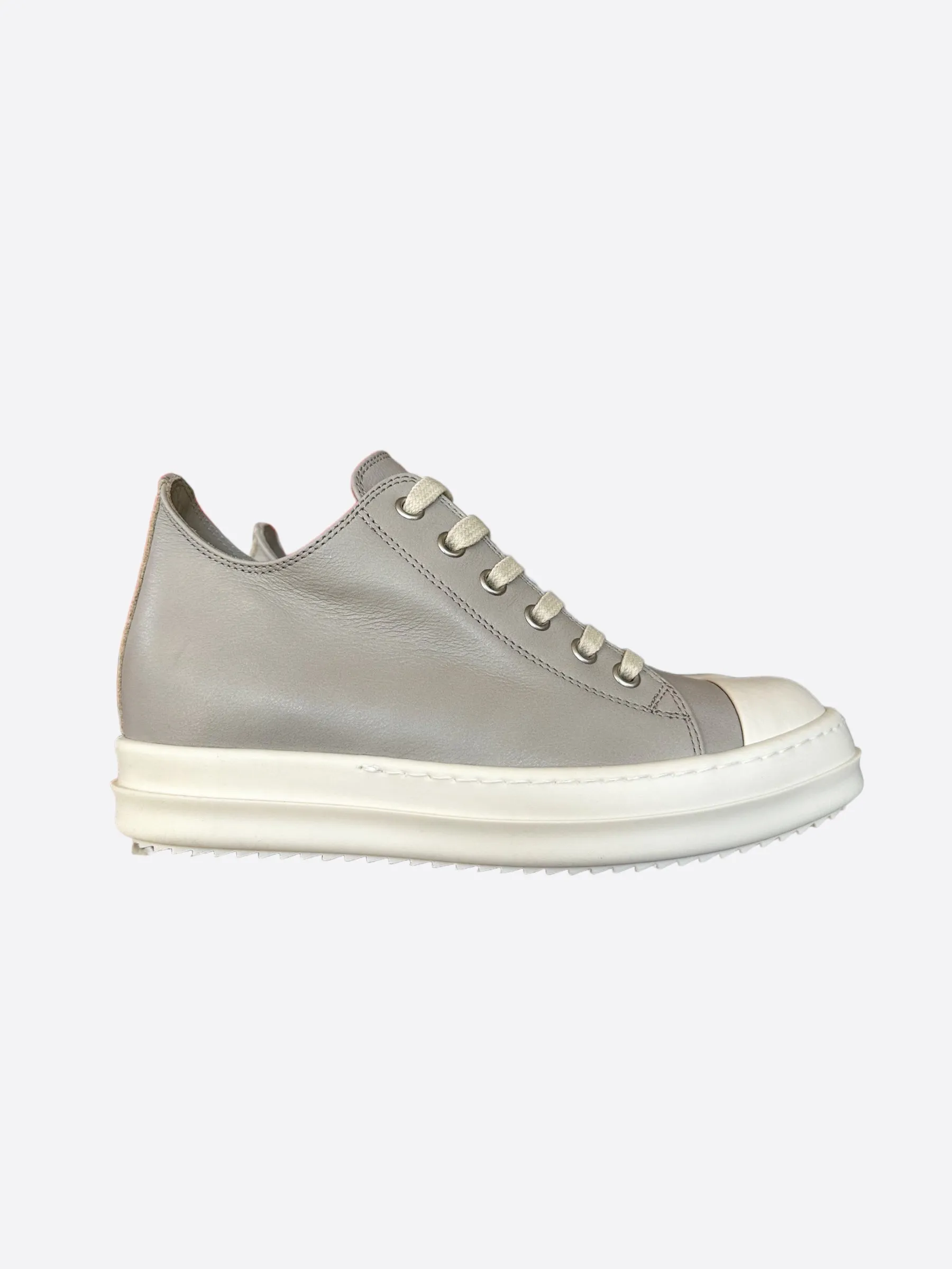 Rick Owens Grey & White Women's Low Top Sneakers