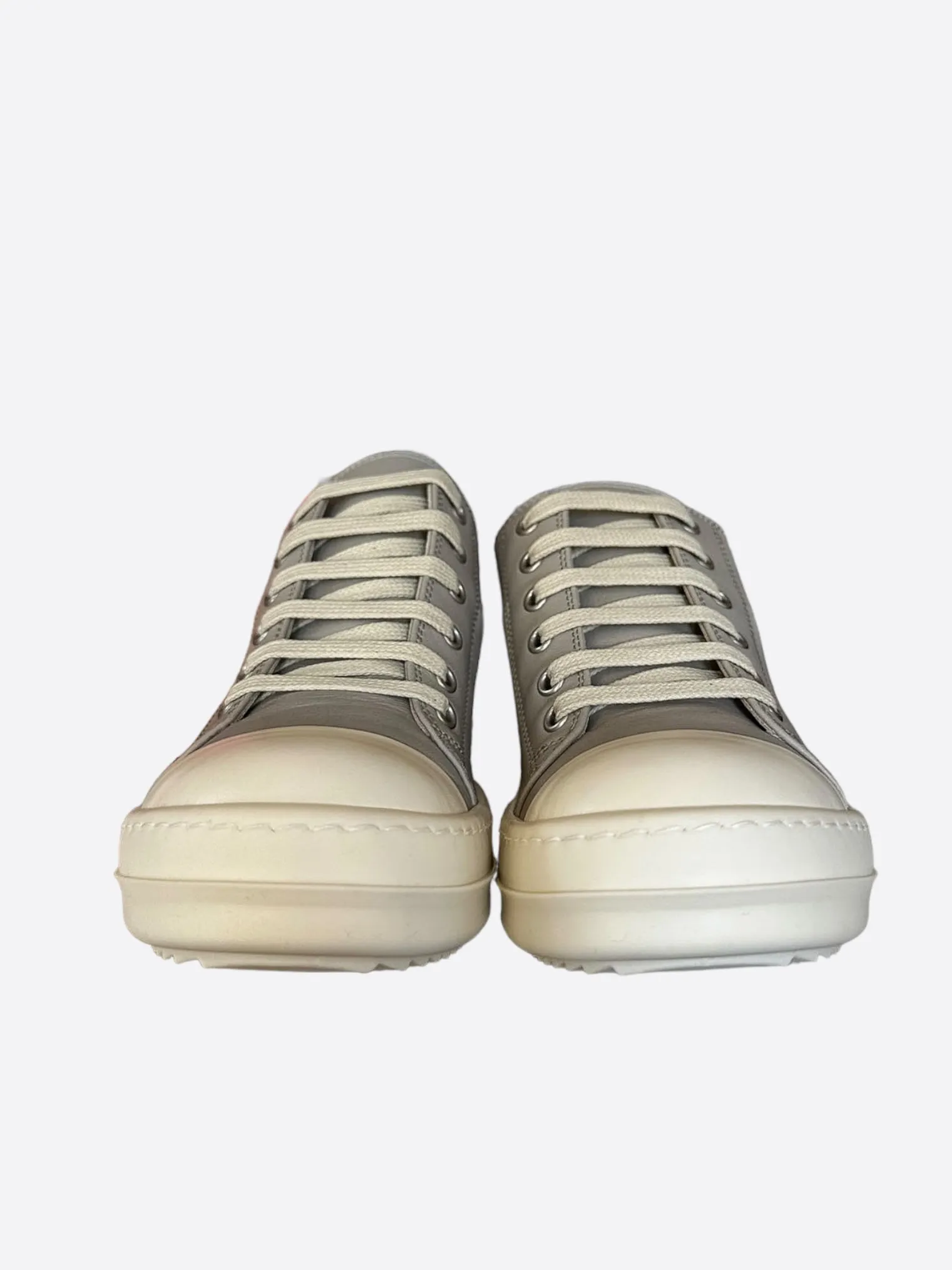 Rick Owens Grey & White Women's Low Top Sneakers