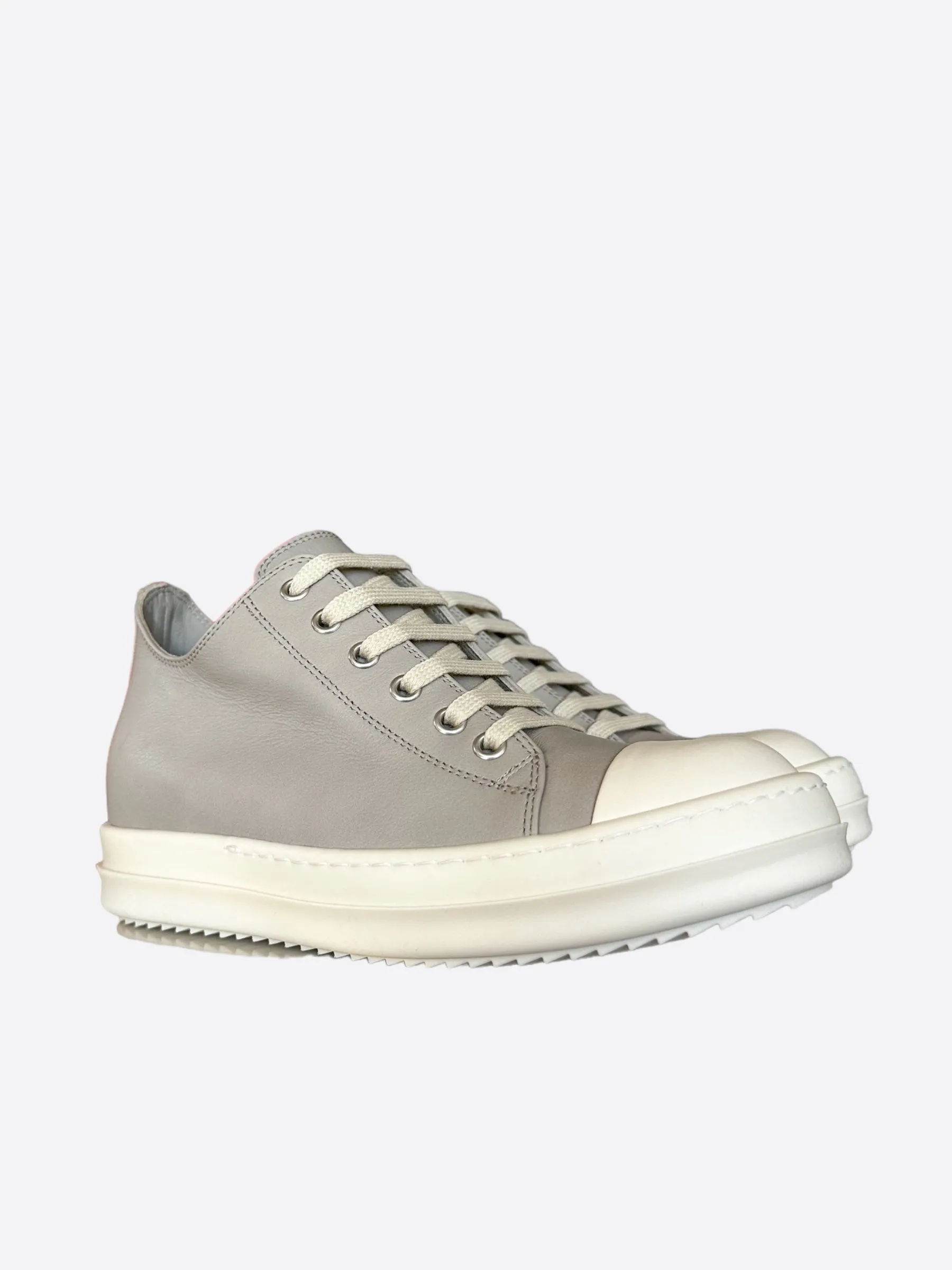 Rick Owens Grey & White Women's Low Top Sneakers