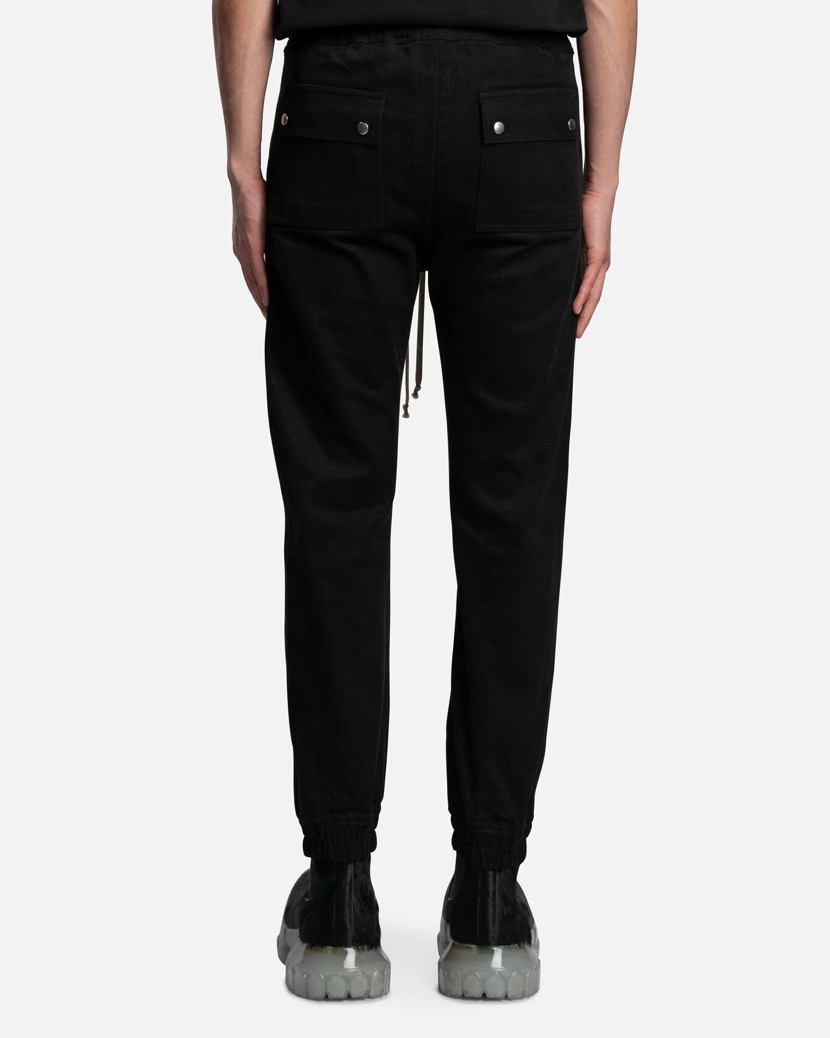 Rick Owens Larry Cargo Joggers in Black/Pearl