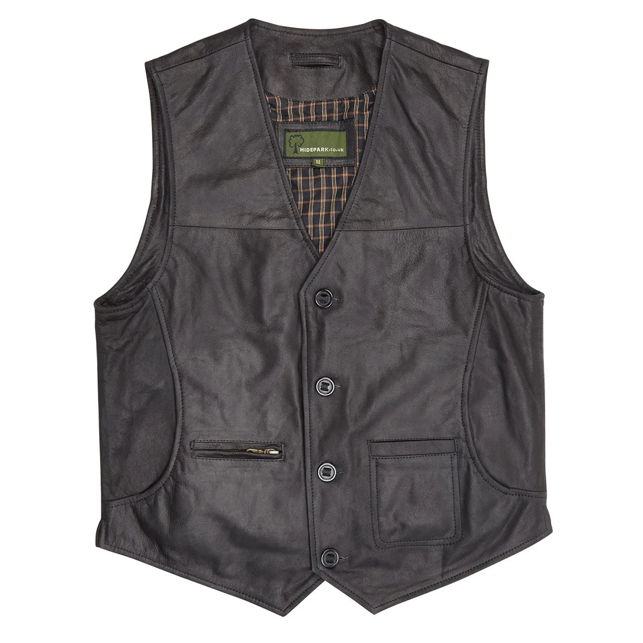 Rico: Men's Black All Leather Waistcoat