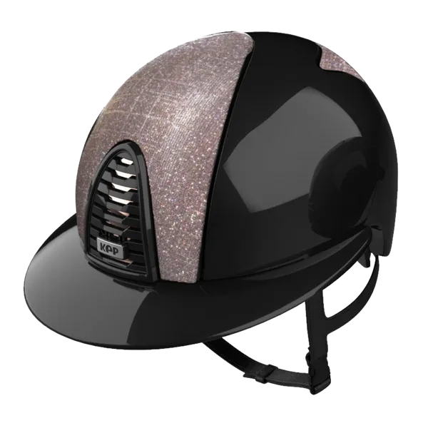 Riding Helmet Cromo 2.0 Polish Polo Black - Galassia Pink Front & Rear by KEP Italia