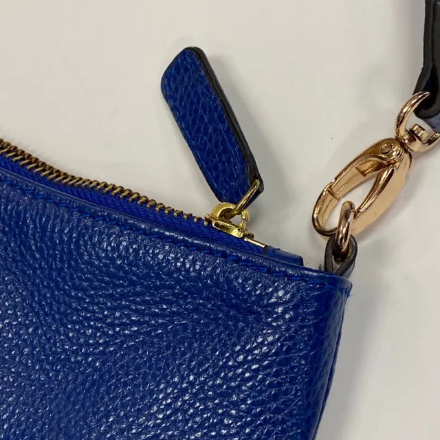 Roberto Cavalli Blue Leather Pebbled Shoulder Handbag