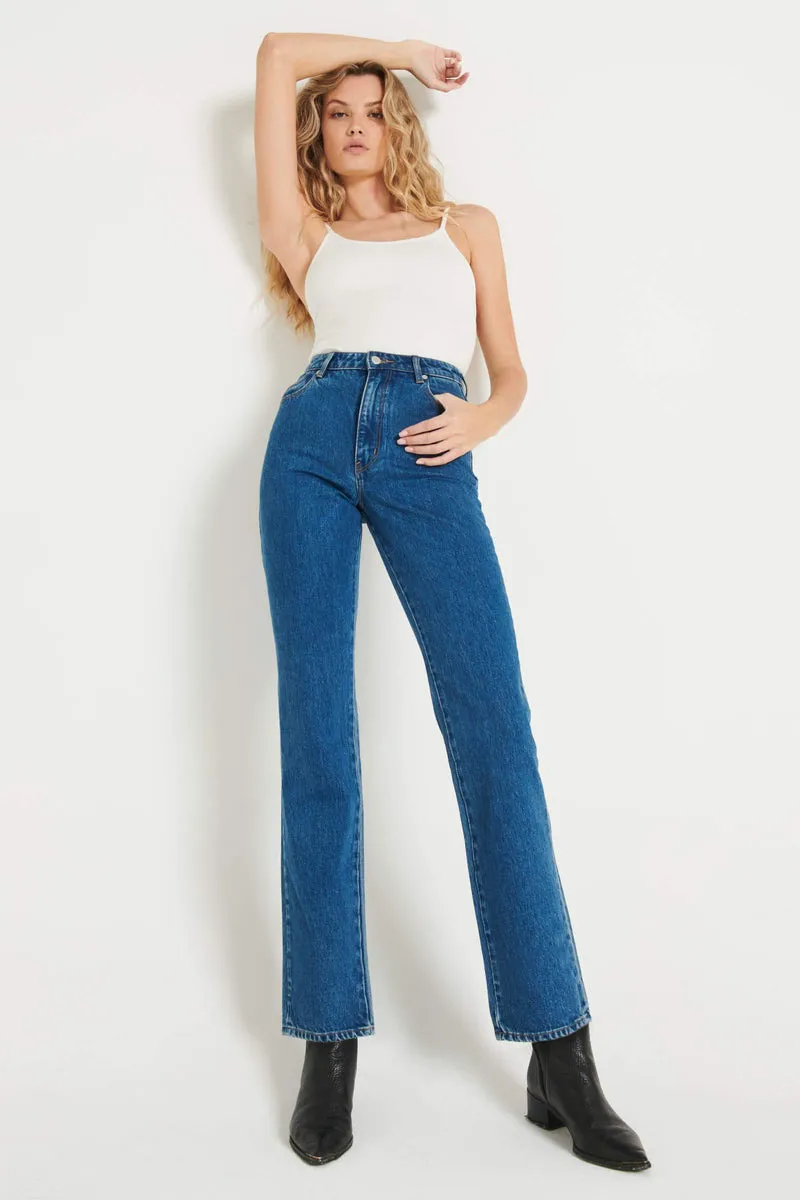 ROLLAS Womens Original Straight Leg Jeans - Ashley Blue