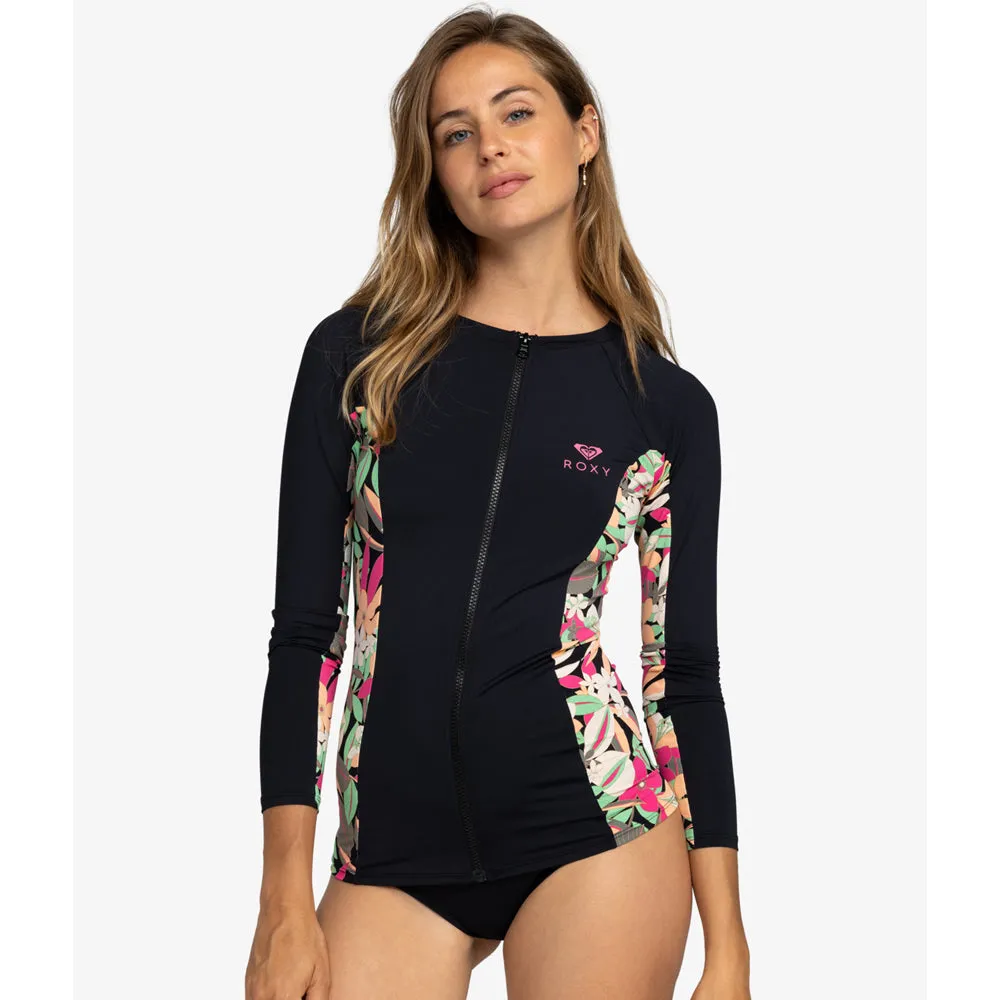 Roxy Zip Lycra Long Sleeve Rash Vest