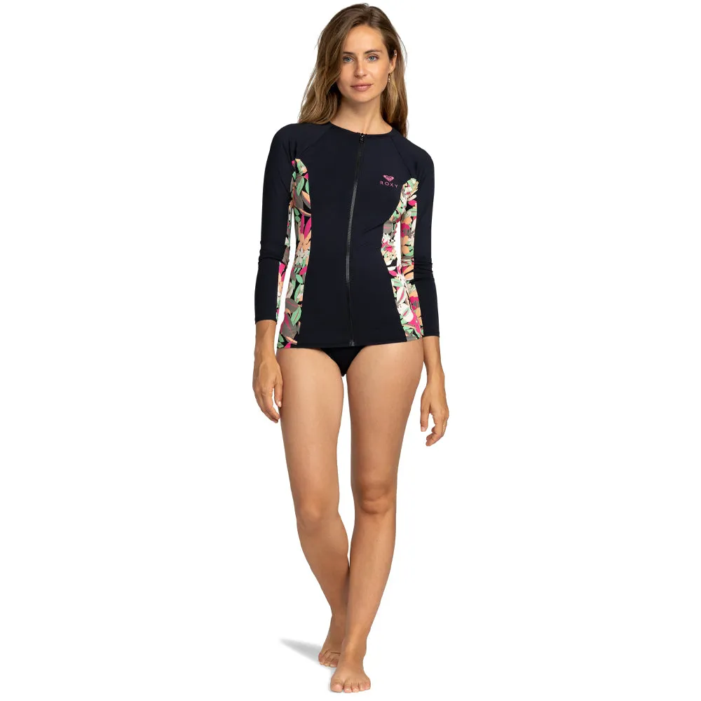 Roxy Zip Lycra Long Sleeve Rash Vest